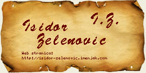 Isidor Zelenović vizit kartica